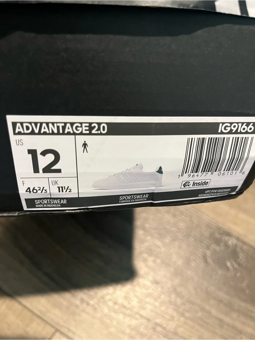 adidas White Sneakers with Green Heel Accent